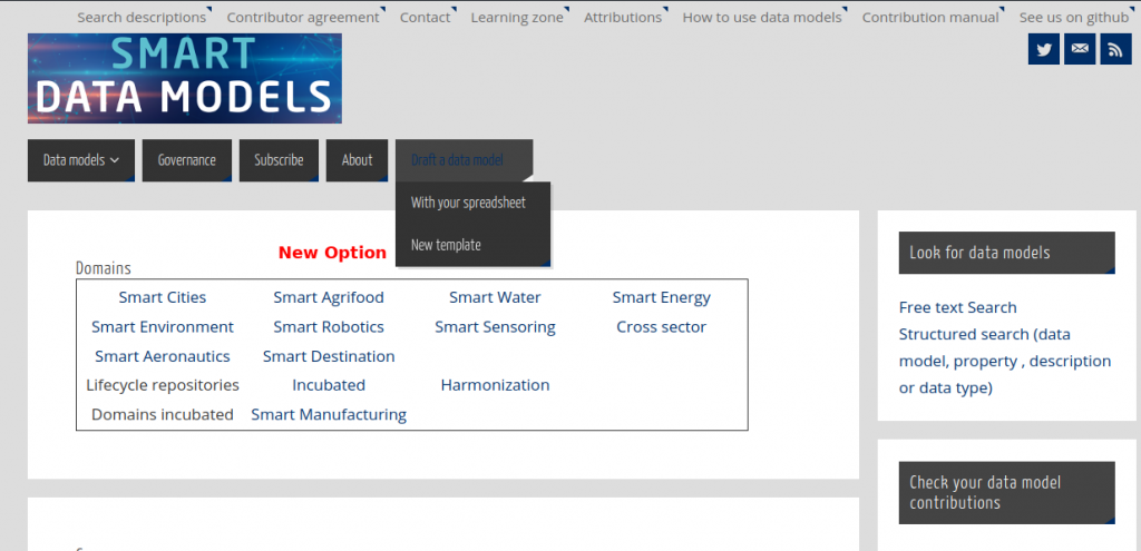New option for drafting a data model – Smart Data Models